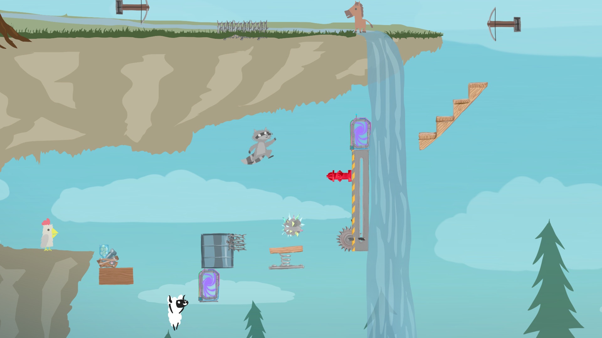 2D, Action, adventure, casual, Clever Endeavour Games, indie, Platformer, PS4, PS4 Review, Rating 5/10, Ultimate Chicken Horse, Ultimate Chicken Horse Review